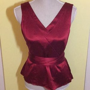 Ann Taylor Petites Red Silk Top SZ6P